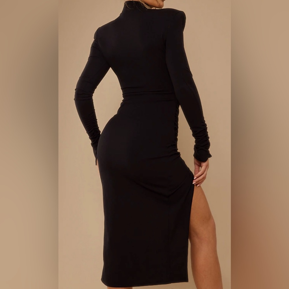 Black dress midi with split